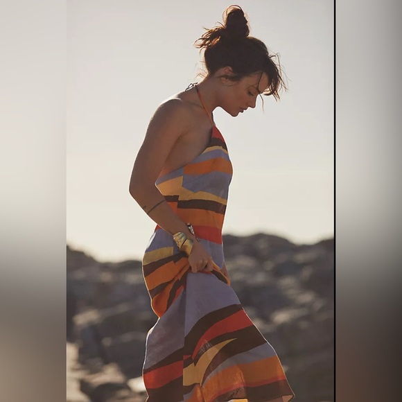 Cala de la cruz Dresses & Skirts - Striped Multicolor Halter Dress